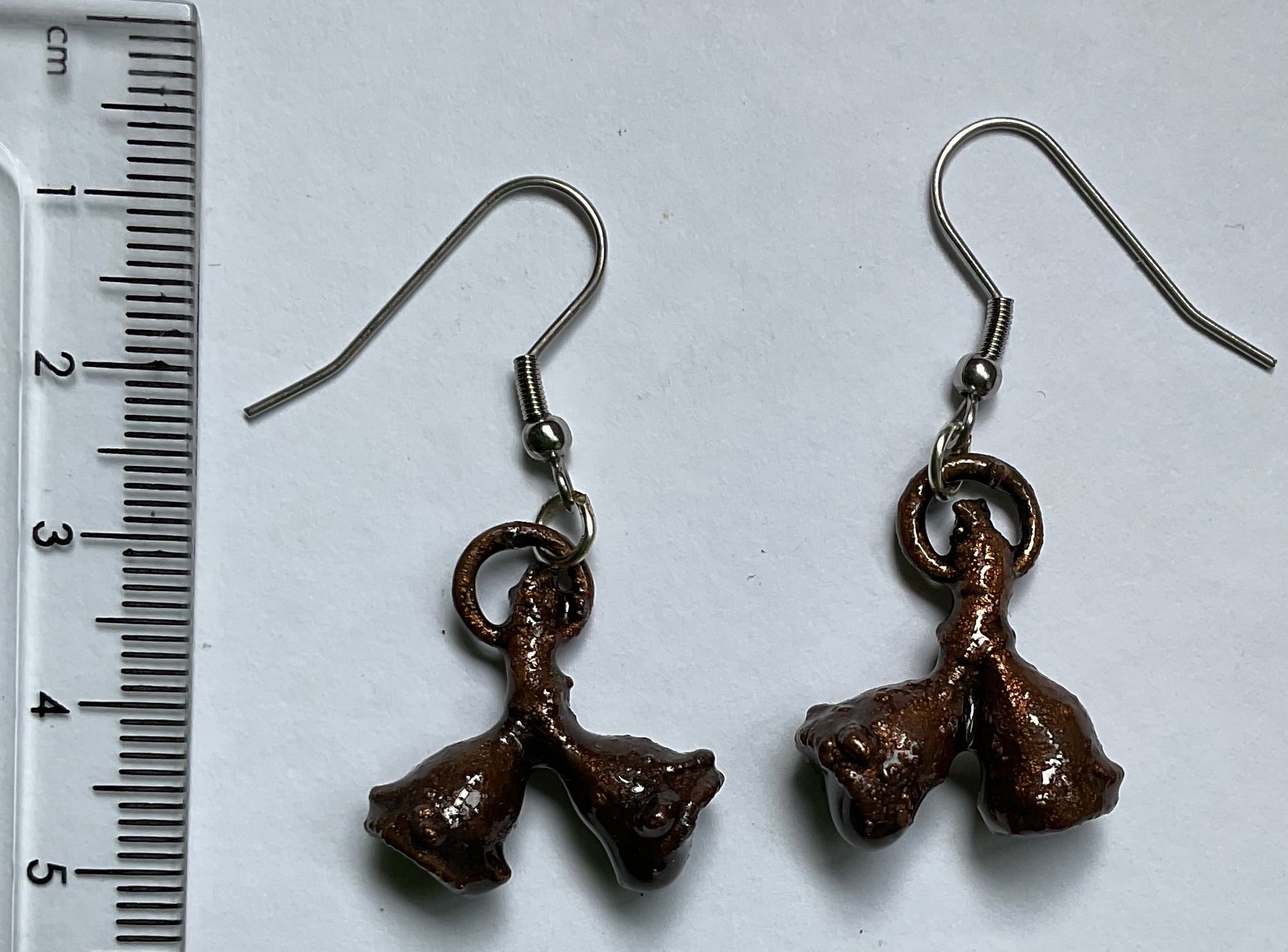 Handmade copper gumnut earrings from the Northern Territory