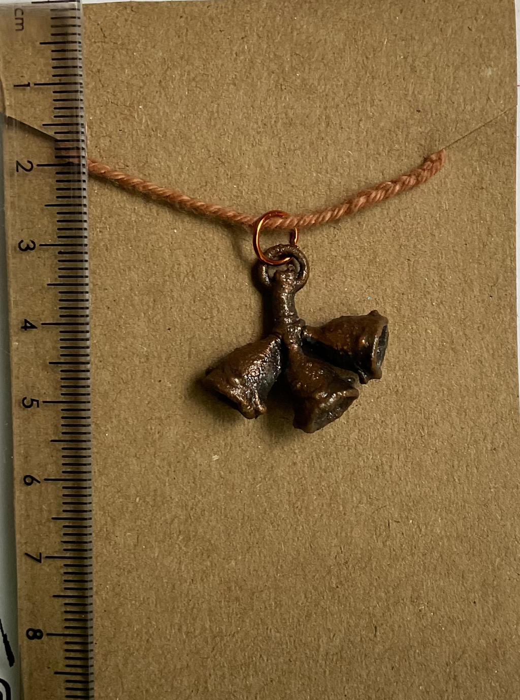 Handmade copper gumnut pendant necklace from the Northern Territory