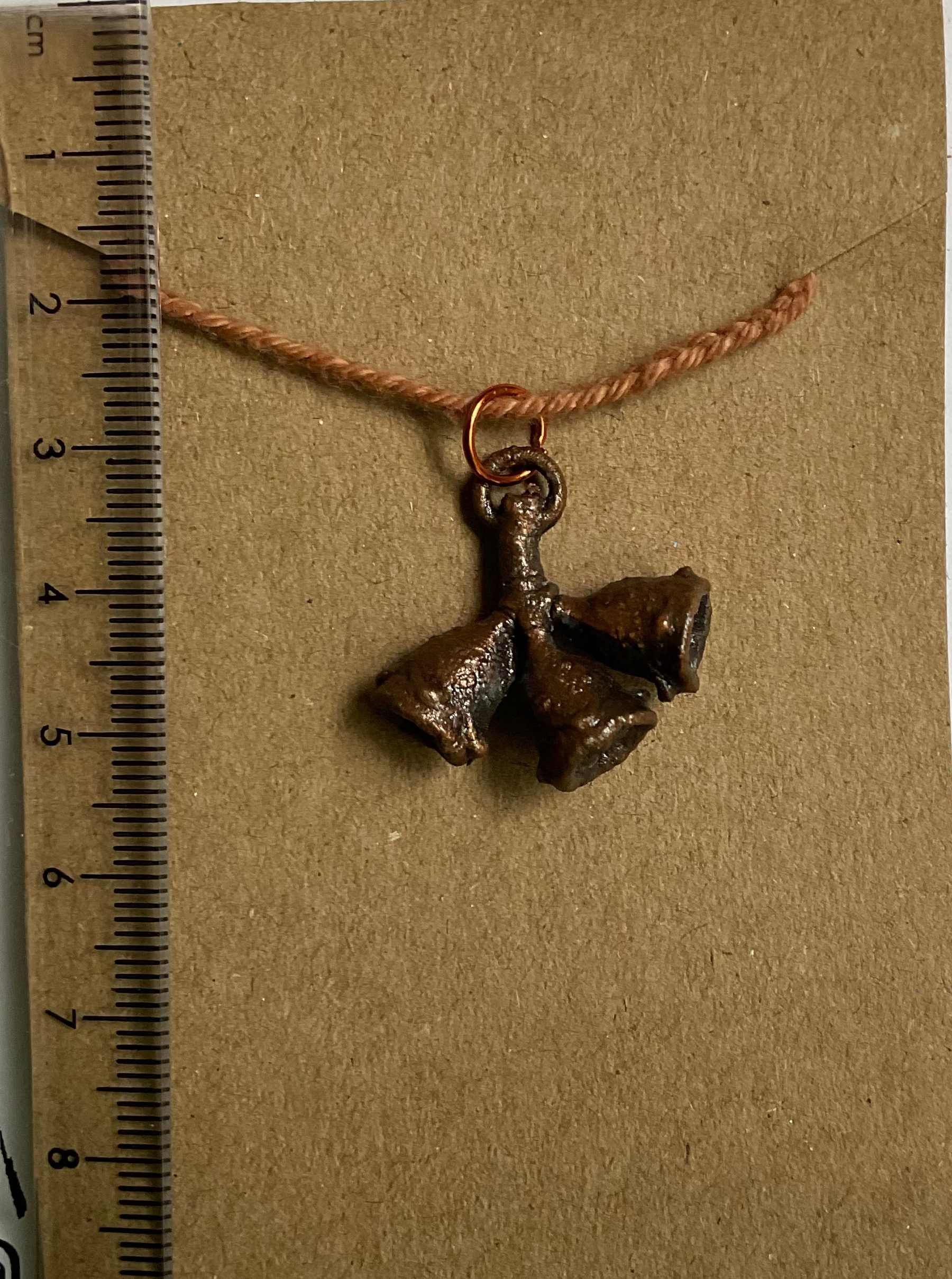 Handmade copper gumnut pendant necklace from the Northern Territory