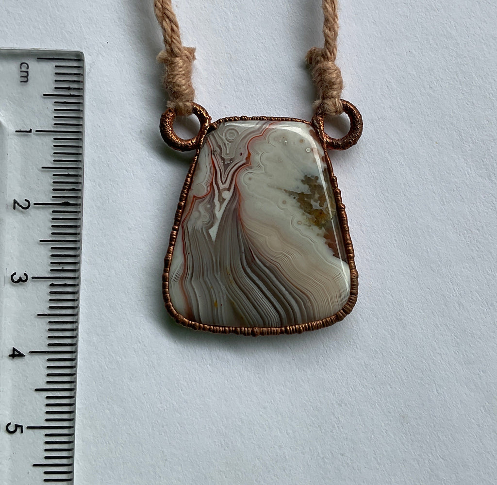 Handmade Australian agate copper pendant necklace