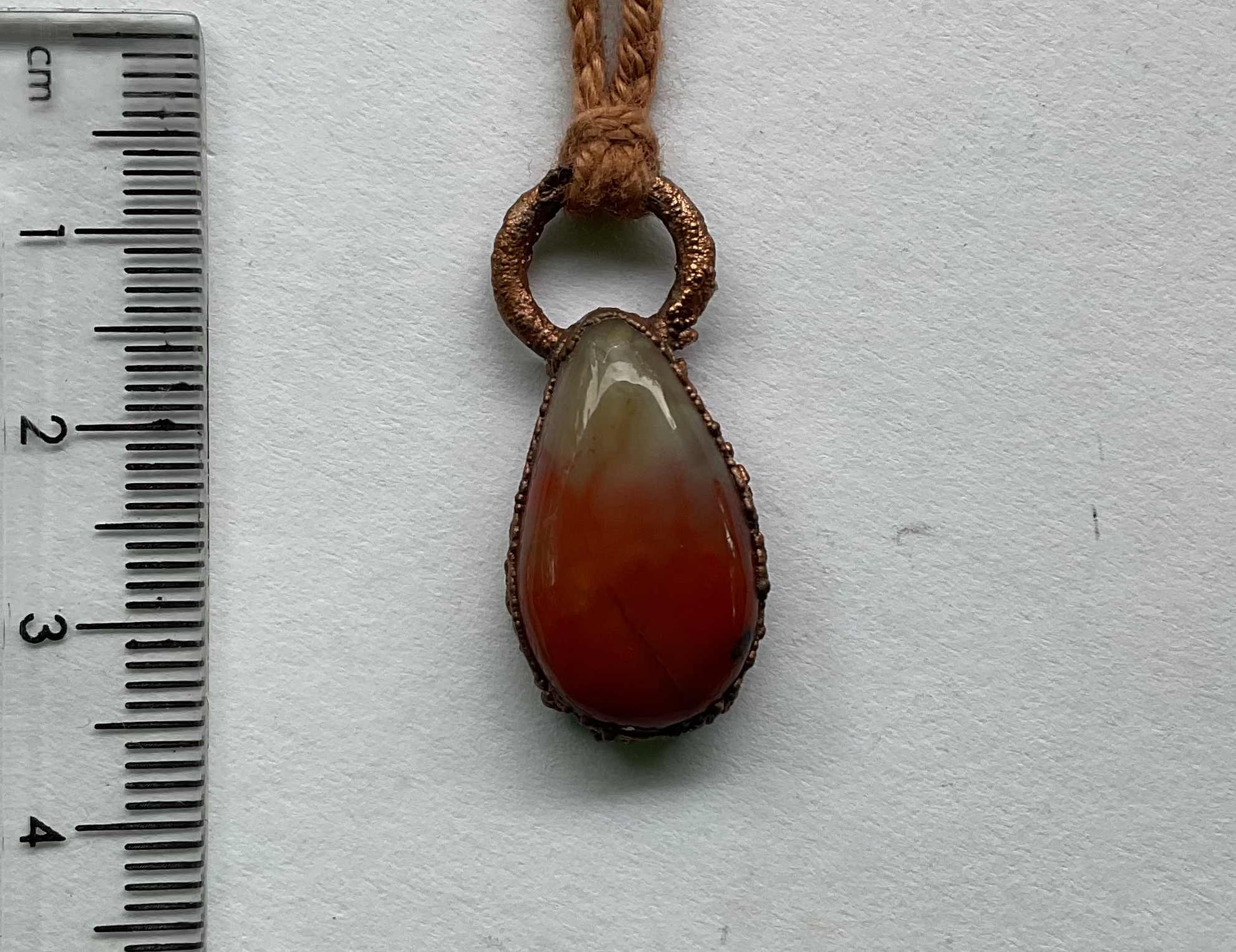 Handmade Australian agate teardrop copper pendant choker necklace