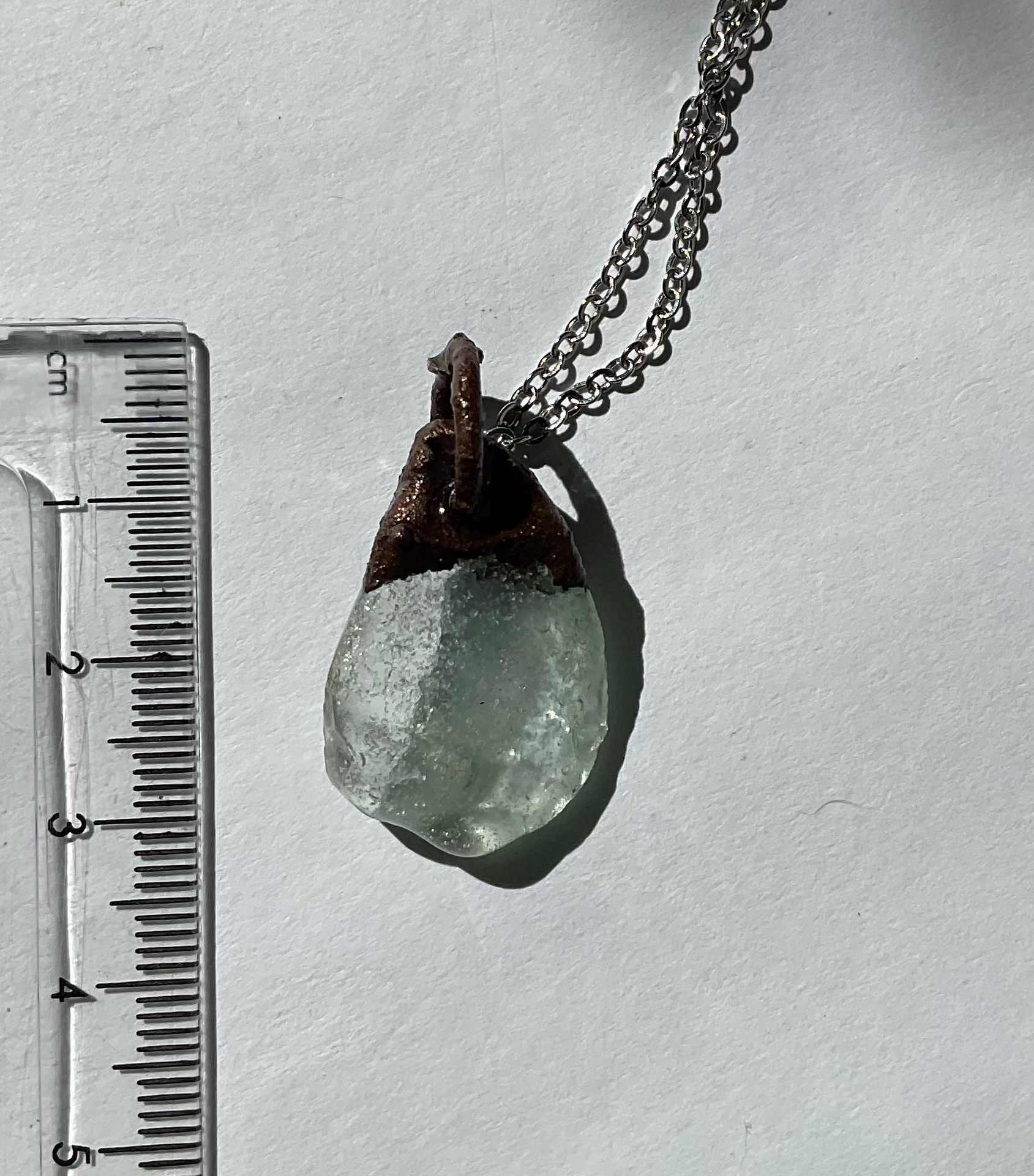 Handmade sea glass copper pendant necklace – Top End jewellery