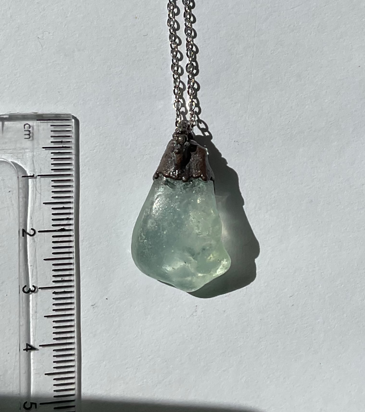 Handmade sea glass copper pendant necklace – Top End jewellery