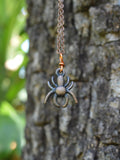 Copper-coated faux spider pendant