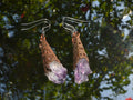 Raw amethyst + copper earrings