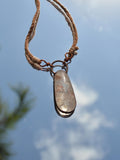 Handmade NT quartz copper drop pendant necklace