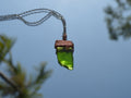 Handmade bright green sea glass copper pendant necklace – Top End jewellery