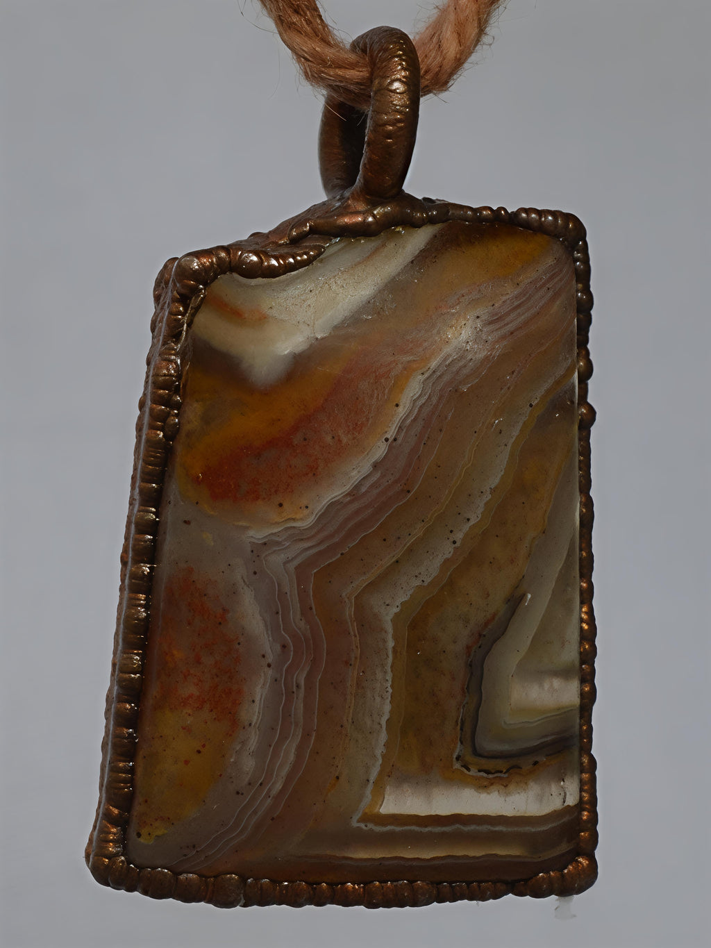 Handmade Australian agate copper pendant necklace