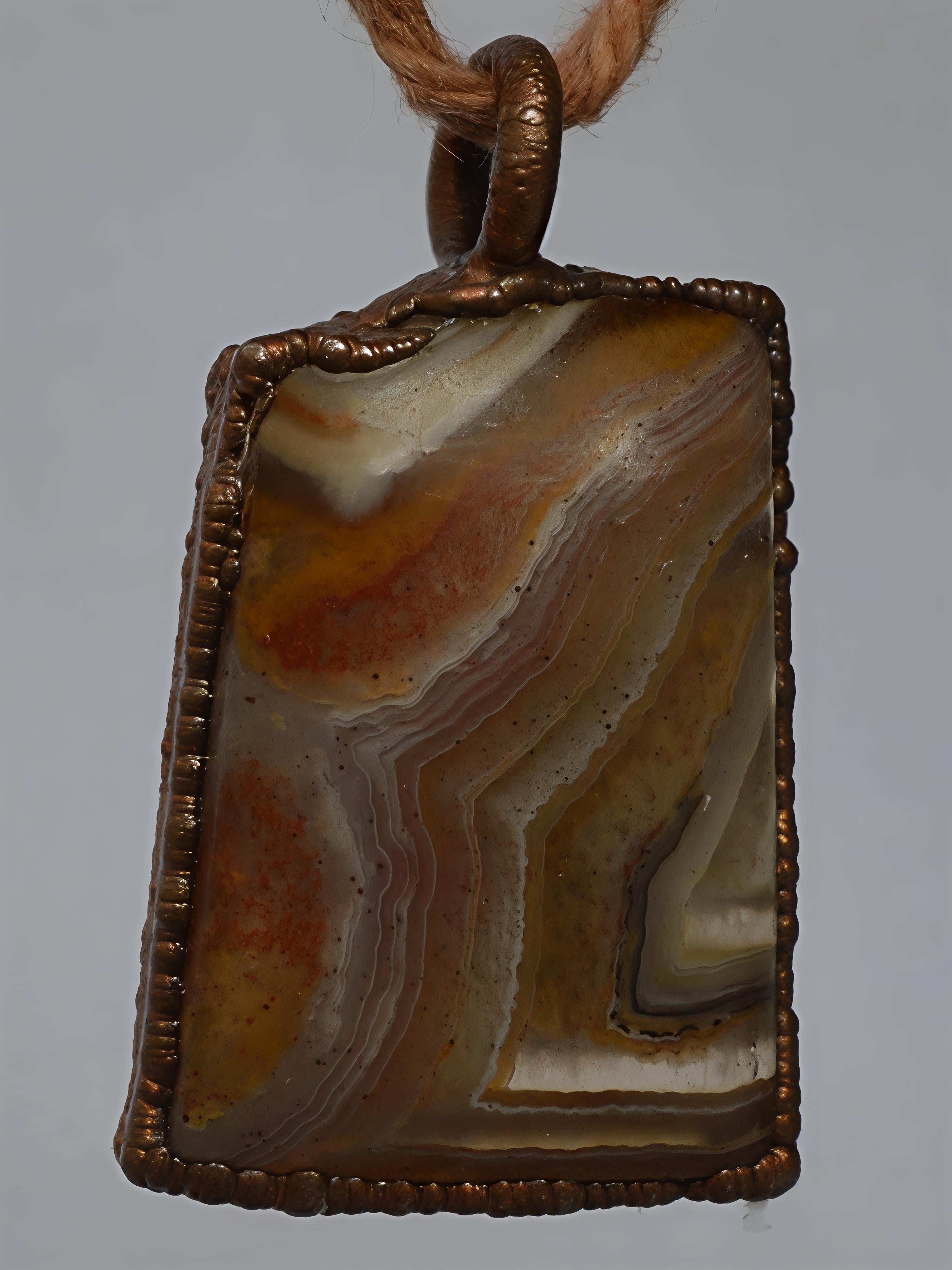 Handmade Australian agate copper pendant necklace