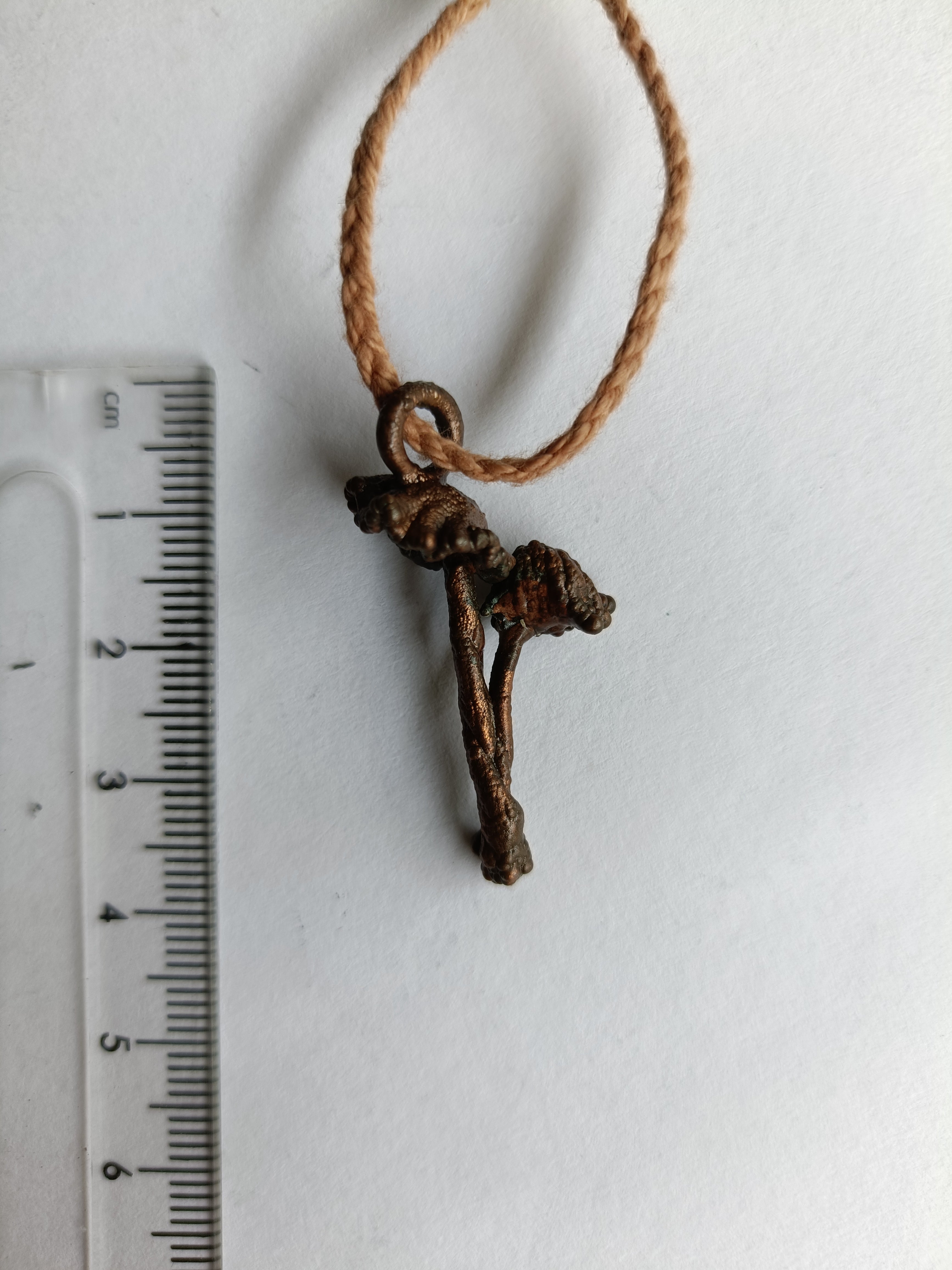 Handmade electroformed copper real mushroom pair pendant necklace – NT jewellery