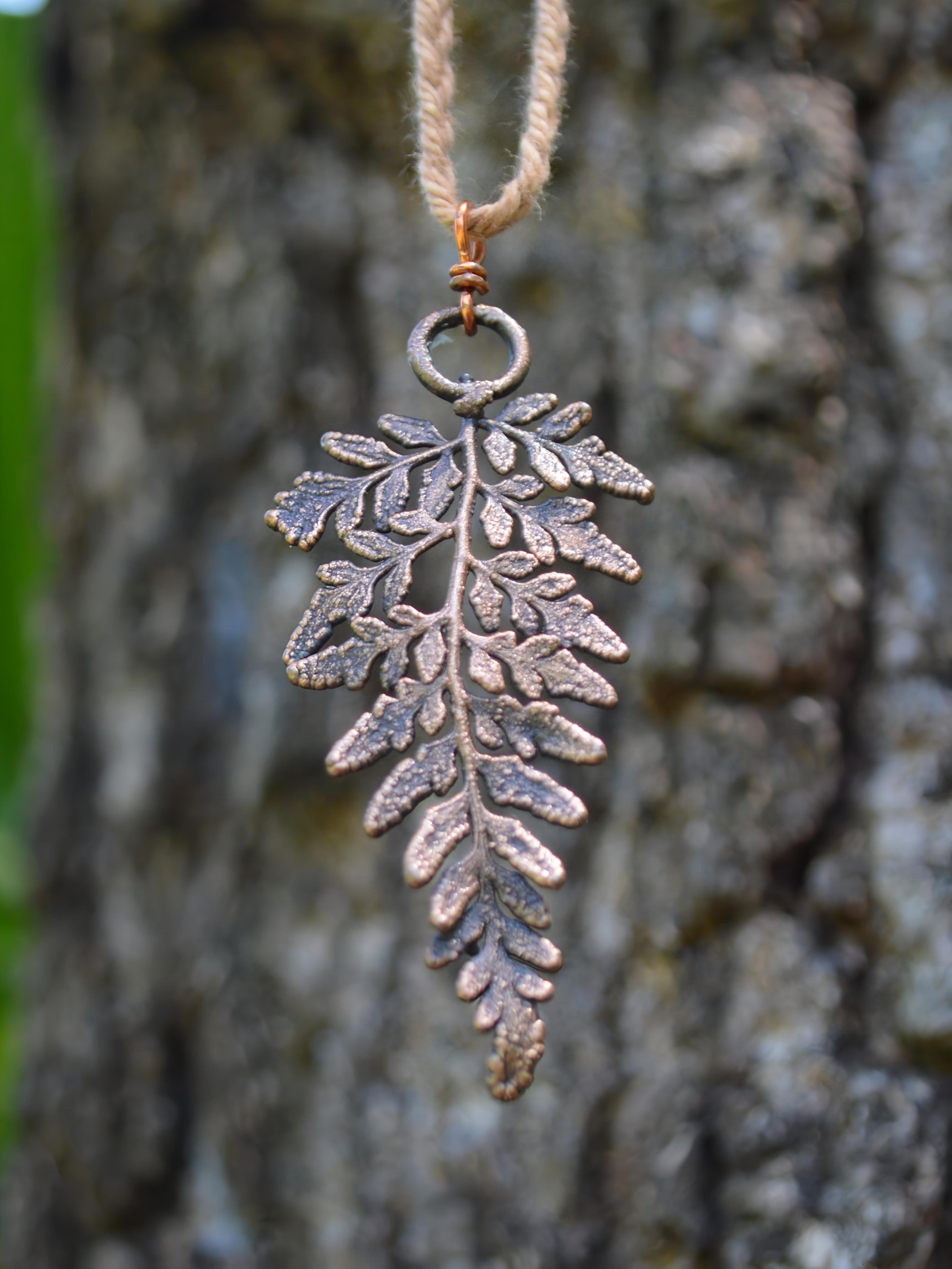 Handmade copper fern pendant necklace (medium) – NT jewellery